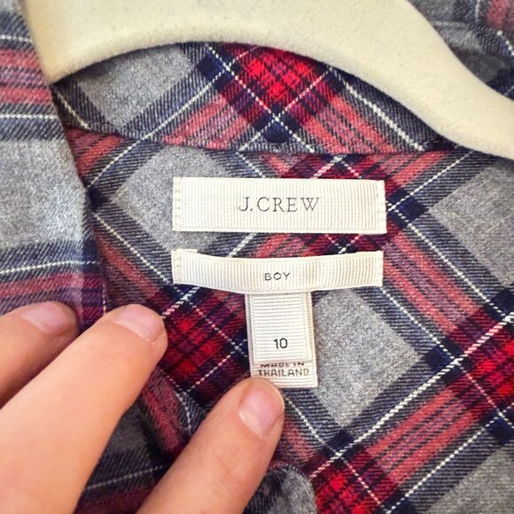 J.Crew women's long-sleeve tartan plaid shirt "boy style" Size 10 - Picture 5 of 7